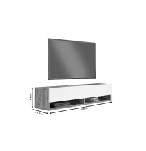 Mueble TV de Pared Color Roble 140x31.6x29.6 cm - 2 Puertas - Estilo Moderno y Funcional.