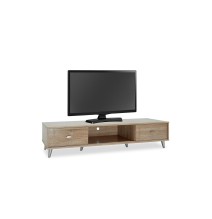 Mueble de TV Sencillo con 2 Puertas Correderas en Color Cambria 150x40x33cm - Organización y Estilo para tu Sala.